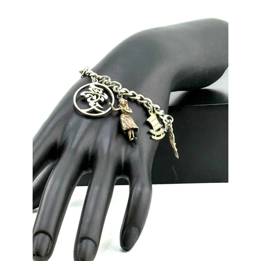 Vintage 925 Sterling Silver 4 Charm Philippines Bracelet